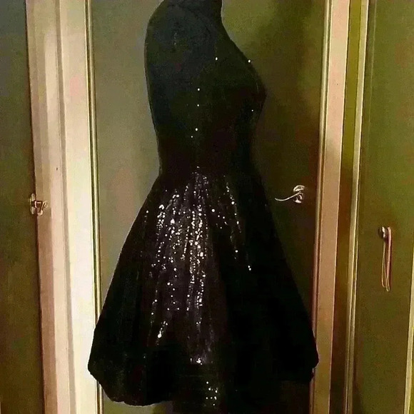 Black Sequins Party Dress sz 12 - Picture 4 of 6